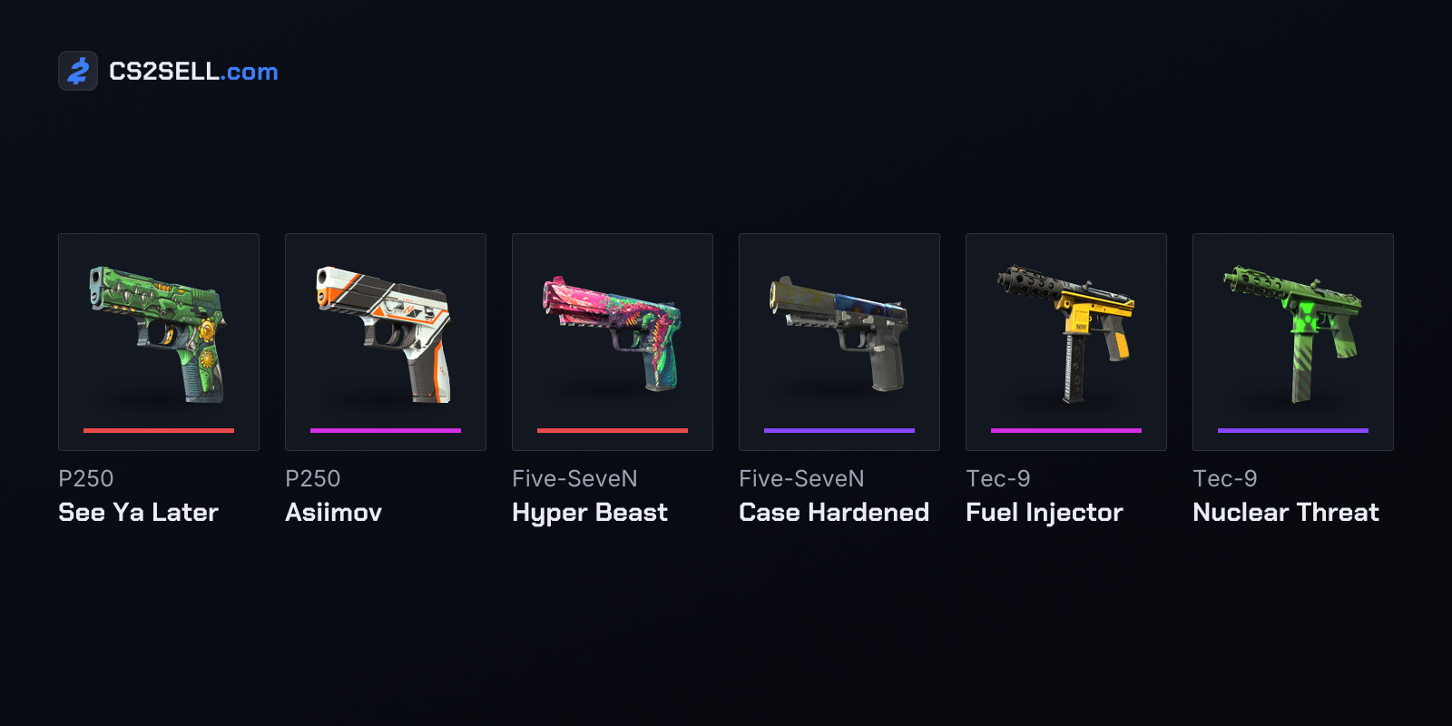 P250, Five-SeveN and Tec-9 finishes