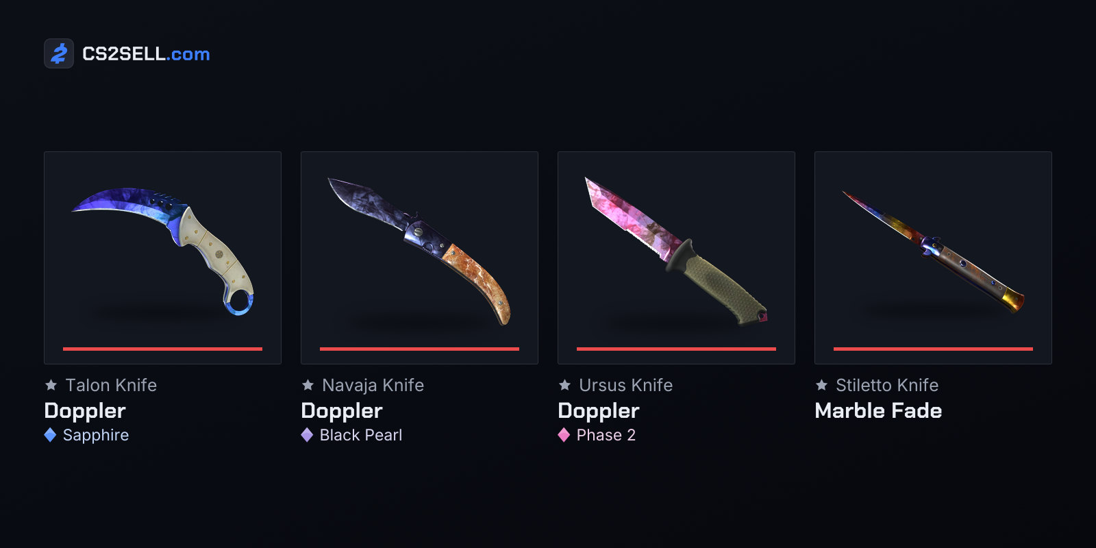 Doppler variants and a Marble Fade on the Horizon knives