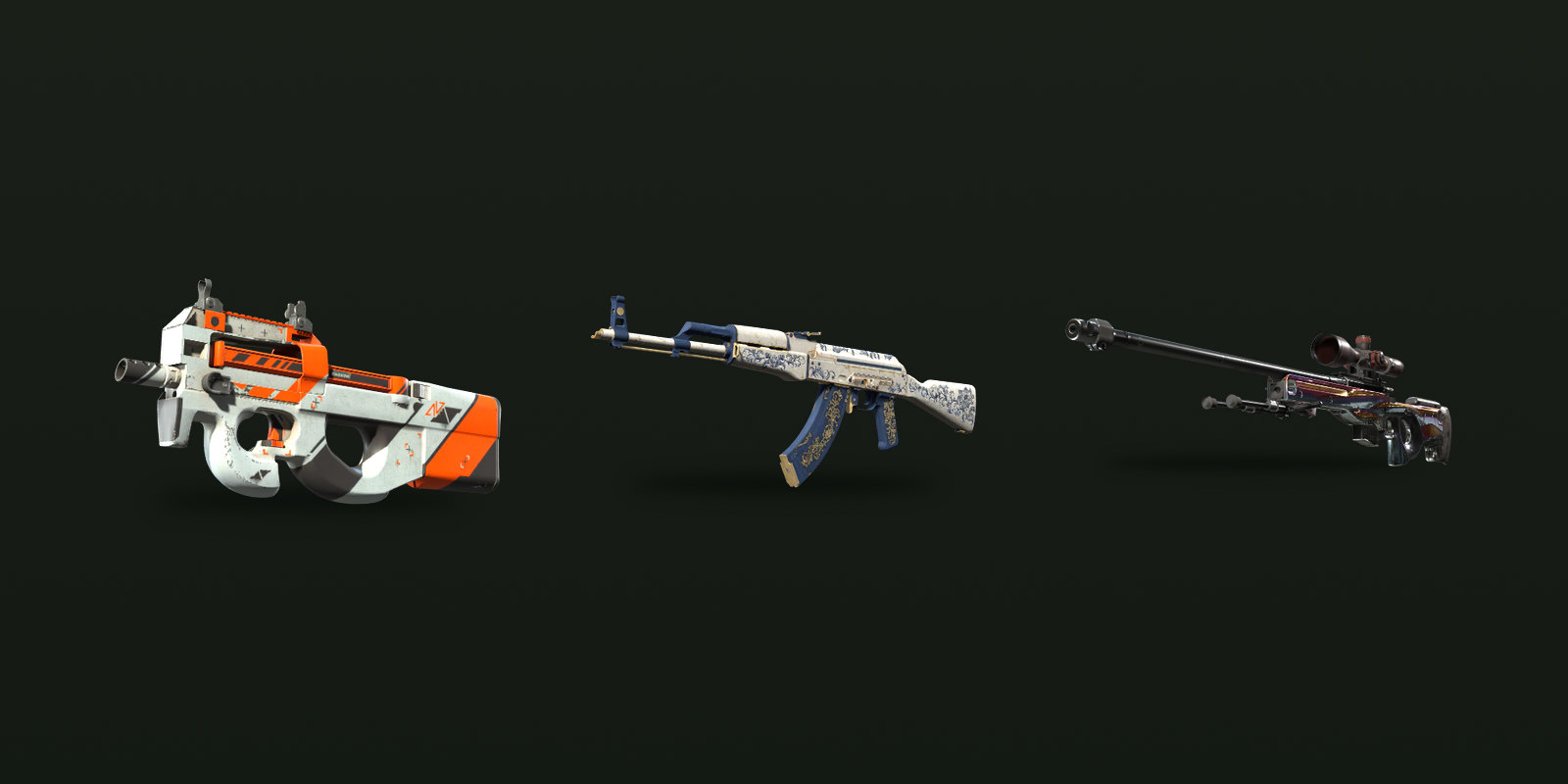 Covert skins like these became possible trade-up inputs for knives and gloves in October 2025