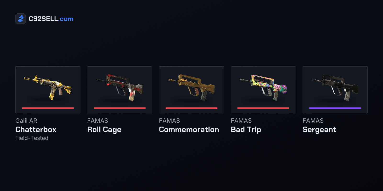 The Galil's only Covert, the three FAMAS Coverts and Coridium's Sergeant