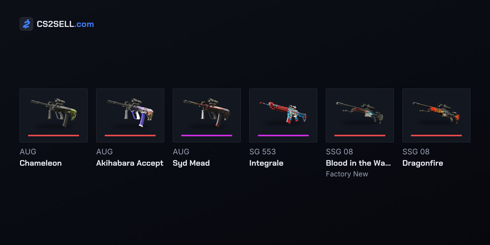 AUG, SG 553 and SSG 08 finishes