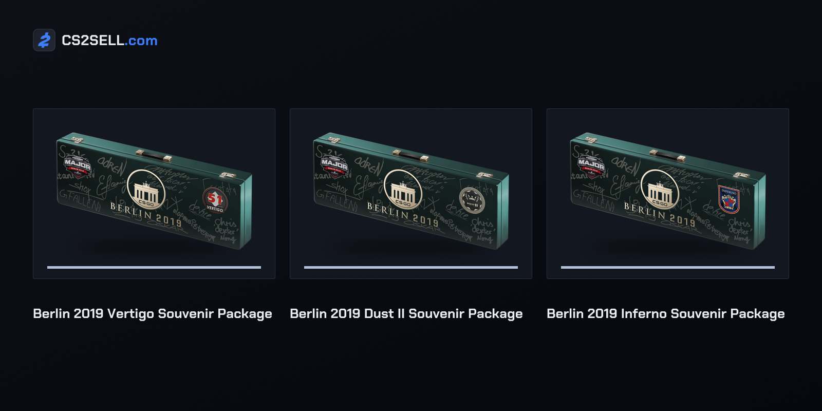 The first Vertigo package, and the Dust II and Inferno packages that held the grand final and the 60-round map
