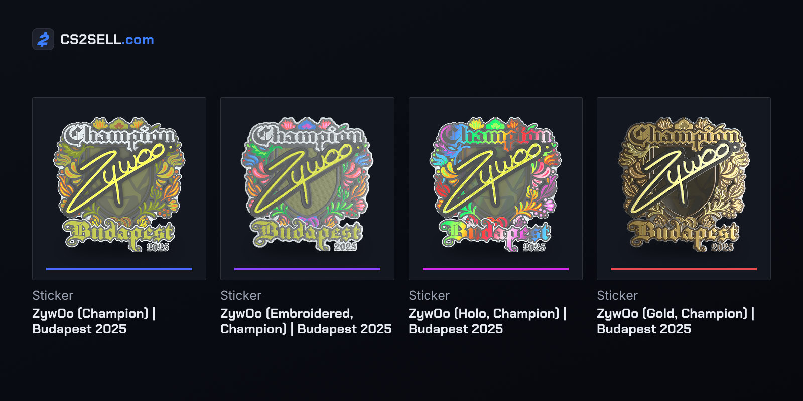 The MVP's Budapest champion autograph in all four finishes