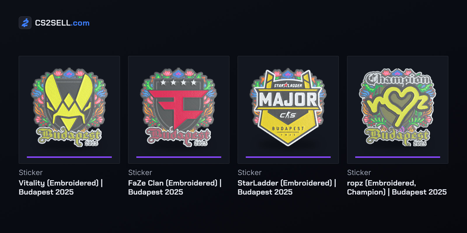 The new embroidered finish on both finalists, the StarLadder logo and ropz's champion autograph
