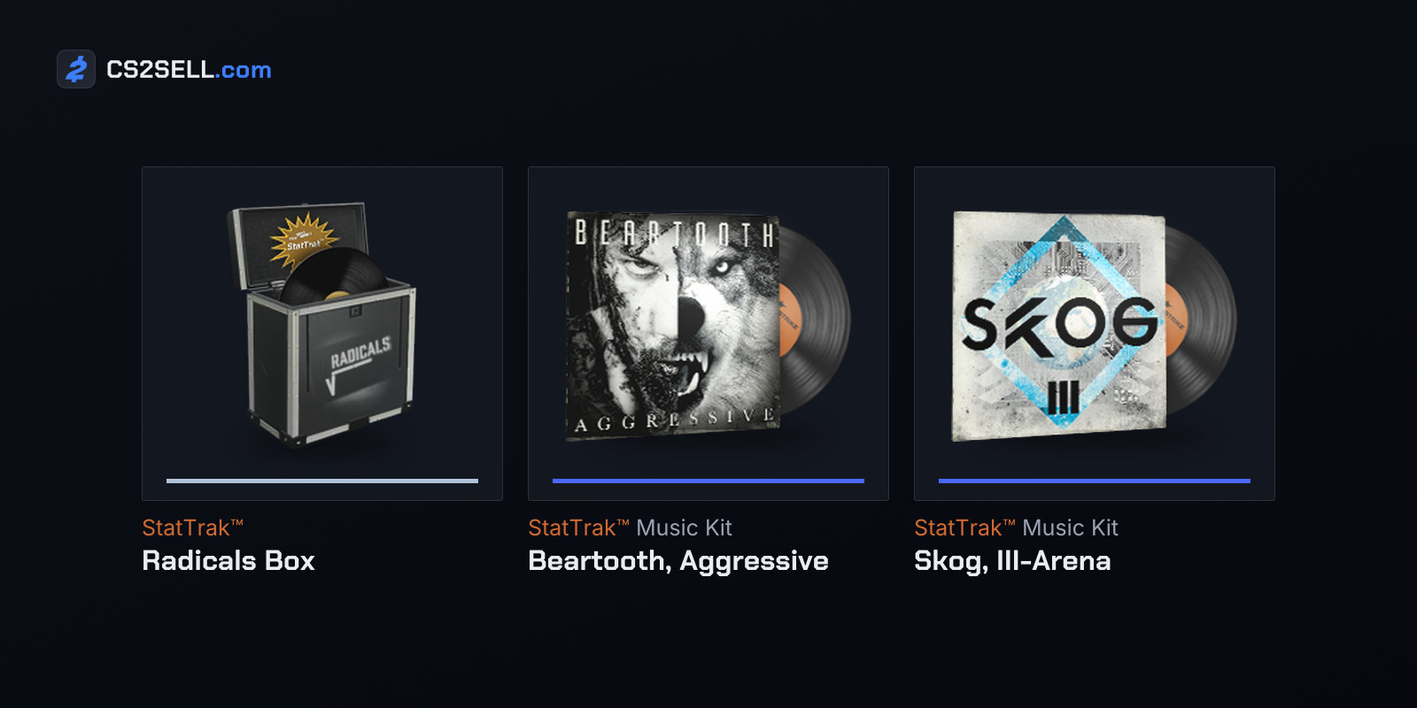 The Radicals Box from November 2016 and two of its seven StatTrak-only kits