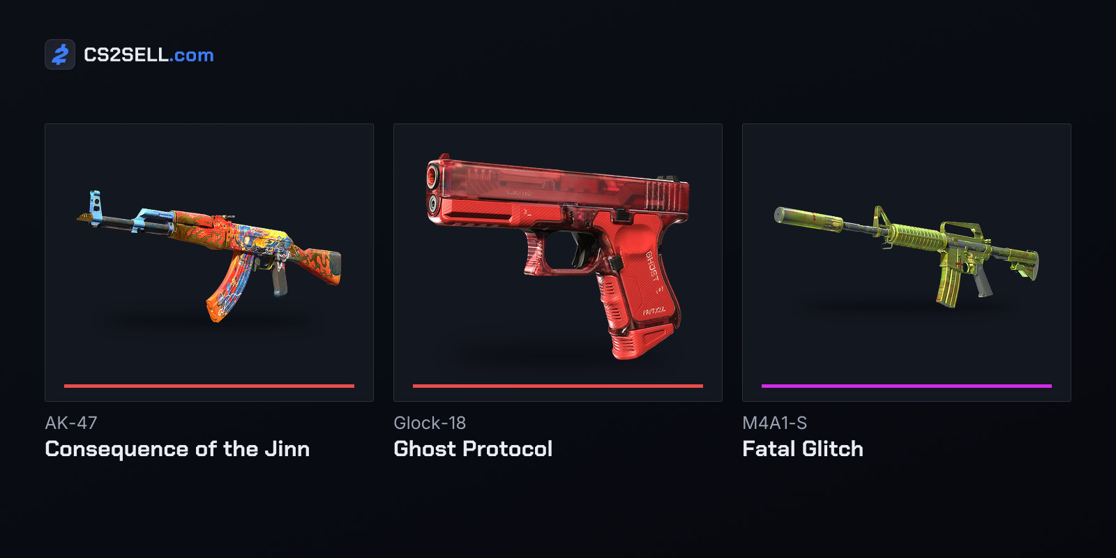 Finishes from the Arabesque and Spy Tech collections, chosen through Valve's first Call to Arms