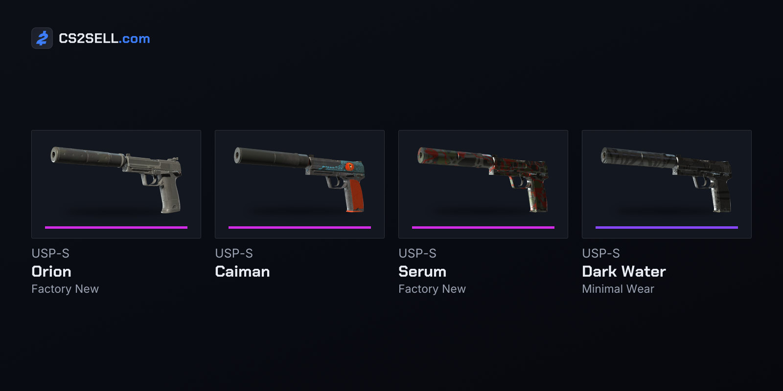 The Orion and the Caiman that joined the revised Huntsman Case, with two early case finishes